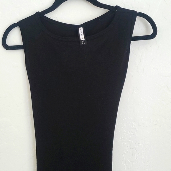 Vintage 90s Y2K Forever 21 Sleeveless Black Dress Small - Picture 3 of 7